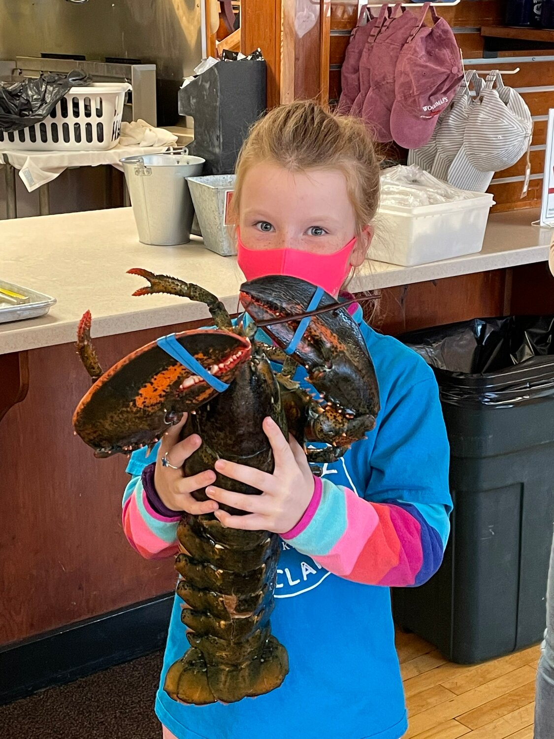 EES second grader with a "good sized" lobster