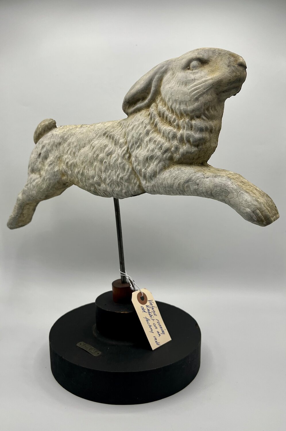 Rabbit Run | This unique, and perfect patina home accessory for your animal lover.  This vintage metal running rabbit is displayed on an old factory mold.  Approximately 12” high.  $85In Home Design Studio | EssexMonday &amp; Tuesday, by appointmentThursday – Saturday | 11 a.m. to 5 p.m.(978) 504-2054