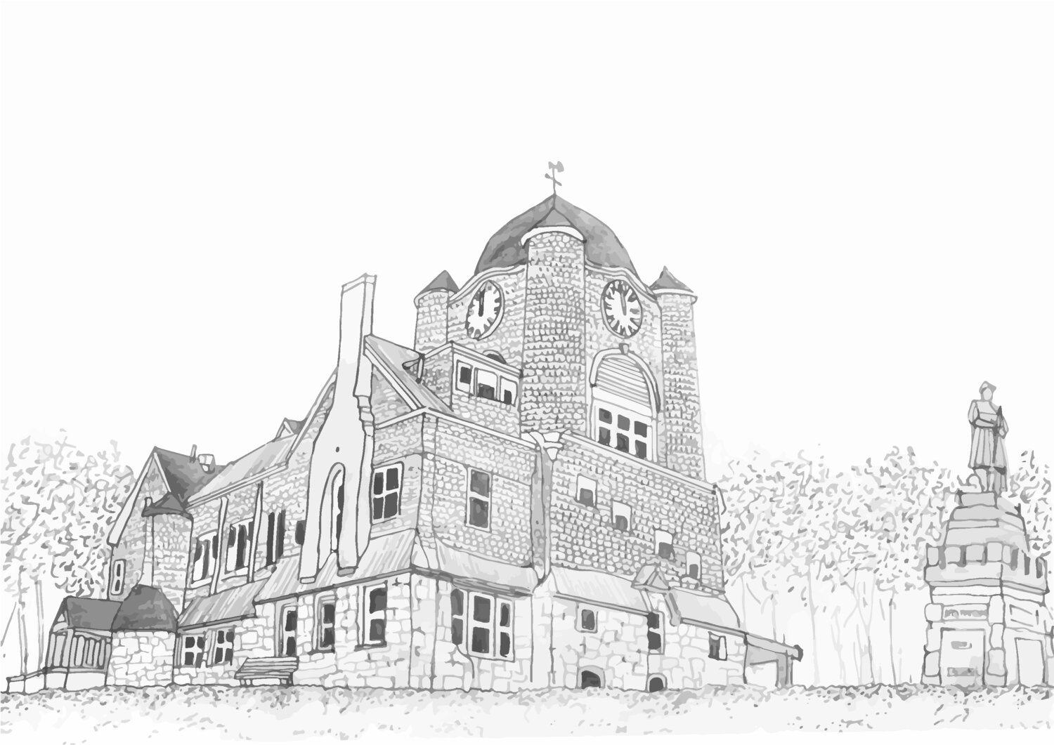 Essex Town Hall Illustration