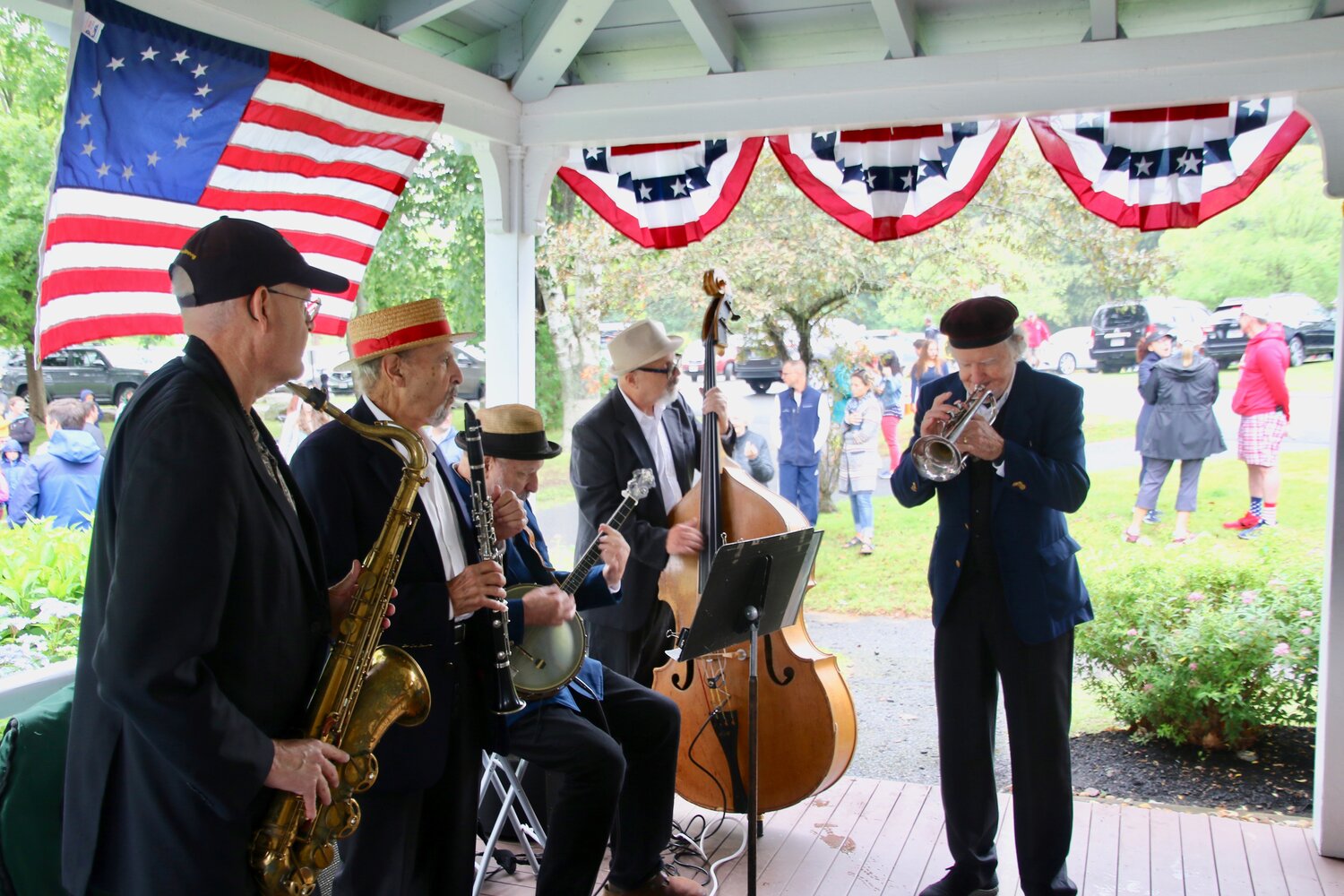 The Good Ole Salts Jazz Band entertained the crowd at the 2022 Manchester Essex Rotary Club's Annual Red White &amp; Blue breakfast at Tuck's Point.  This year's fest is scheduled for Saturday, July 1.