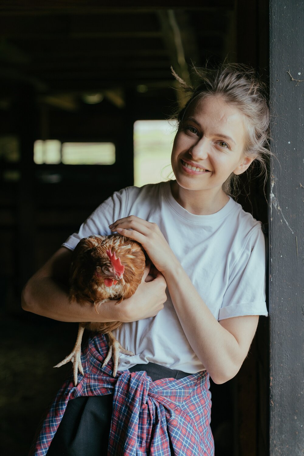 Young Girl with Hen