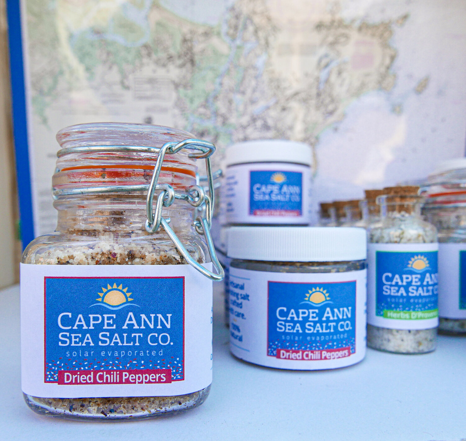 Finishing salts are having a moment now, and with all that the right dash can do for everything from steaks to exotic ice creams, their time in the sun is deserved.  Made from pure ocean water that evaporates slowly and naturally by the sun and breeze right here on Cape Ann.  Get it in unadulterated “plain” or in lovely flavors like lavender, chili pepper, lemon, or black pepper rosemary.  $9.95 to $29.95, at capeannseasalt.com or weekly at the Magnolia Farmer’s Market on Lexington Avenue, Magnolia (Sundays).