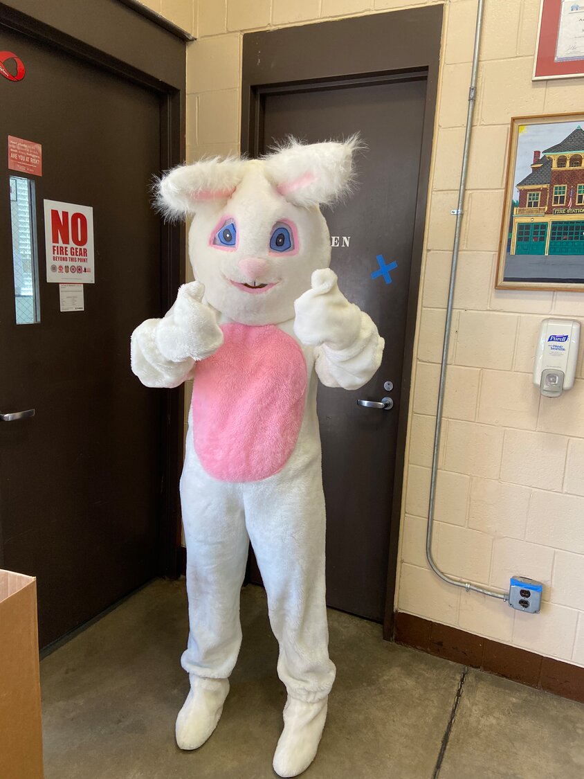 The Easter Bunny Hops in the Fire Station