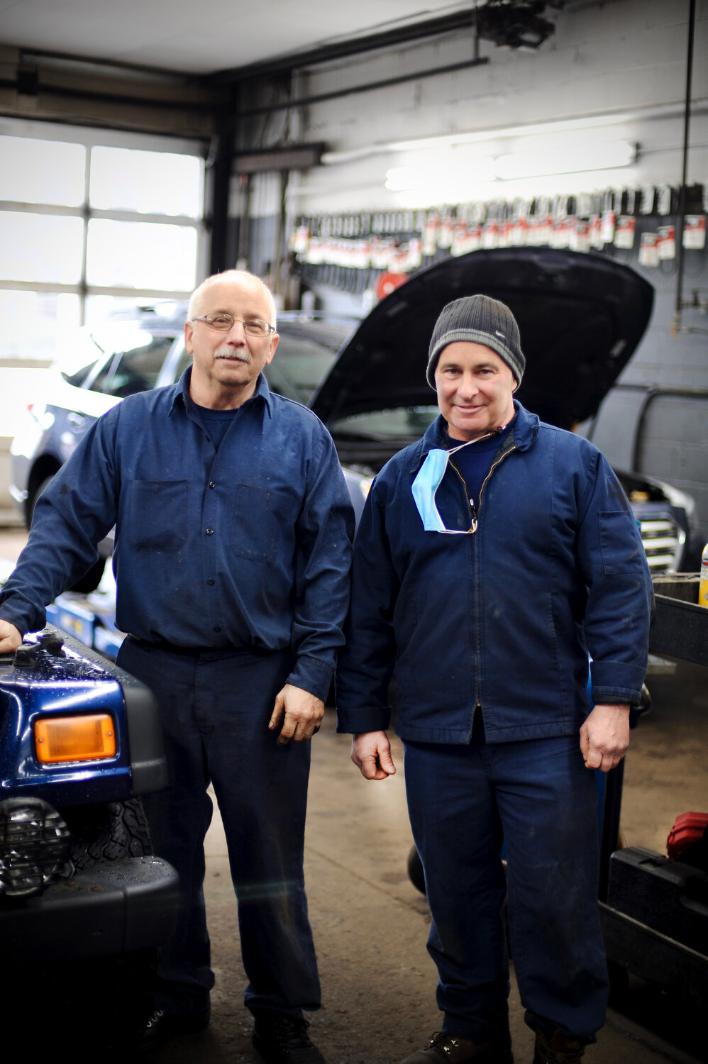 Ernie’s Garage is firmly in the tradition of the longtime Essex automotive repair garage with a devoted following.  Here, meet Ernie Nieberle with Dave White who has worked at Ernie's Garage in Essex for 20 years. (Photo: Kris McGinn)