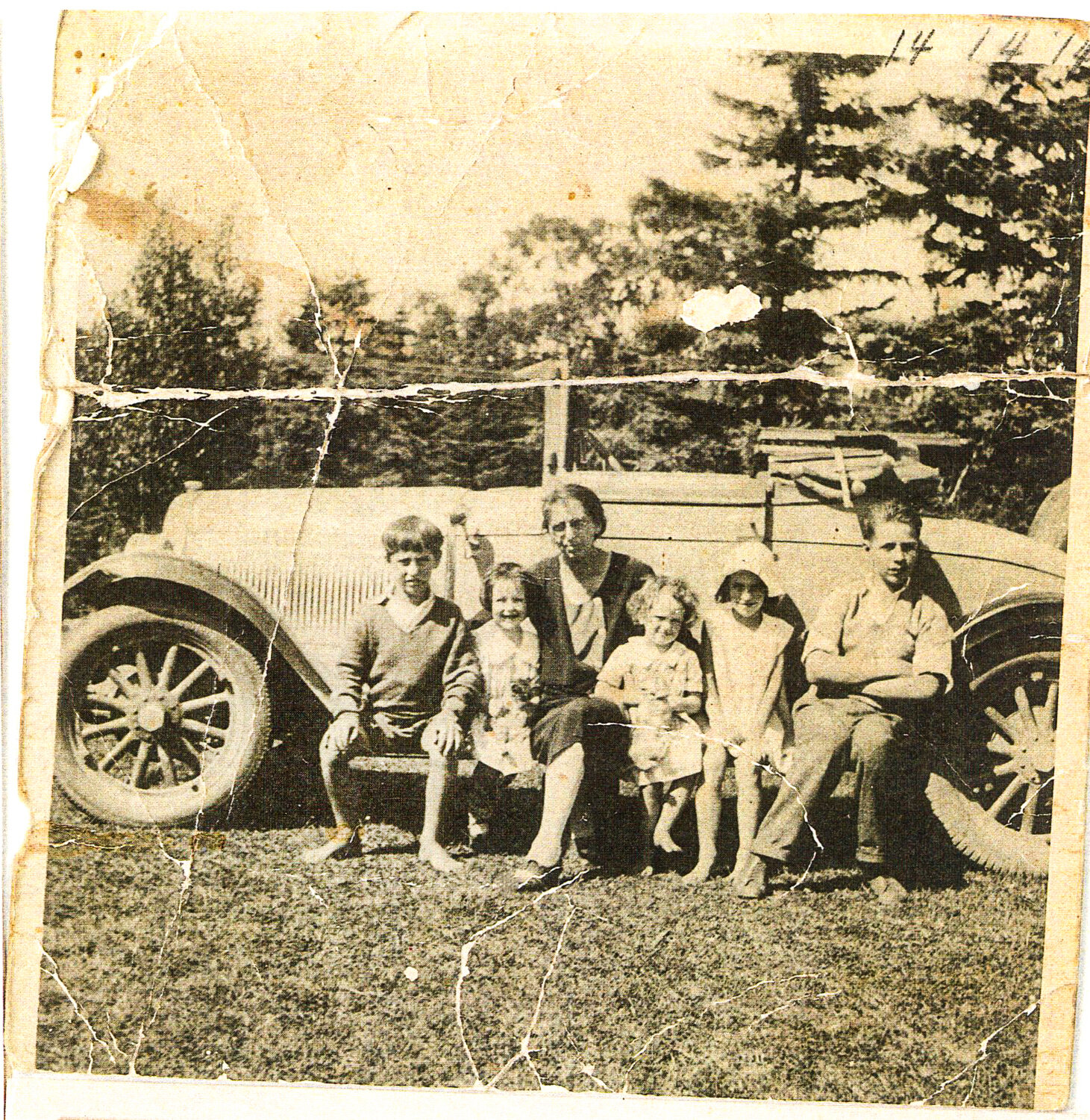 Gordon MacDougall and family pictured with the Model A Ford his father, John, purchased for the family when Gordon was a just boy in Prince Edward Island in Canada. Gordon is on the far left, at age seven, with his mother, Rhoda, and his sisters and brother.