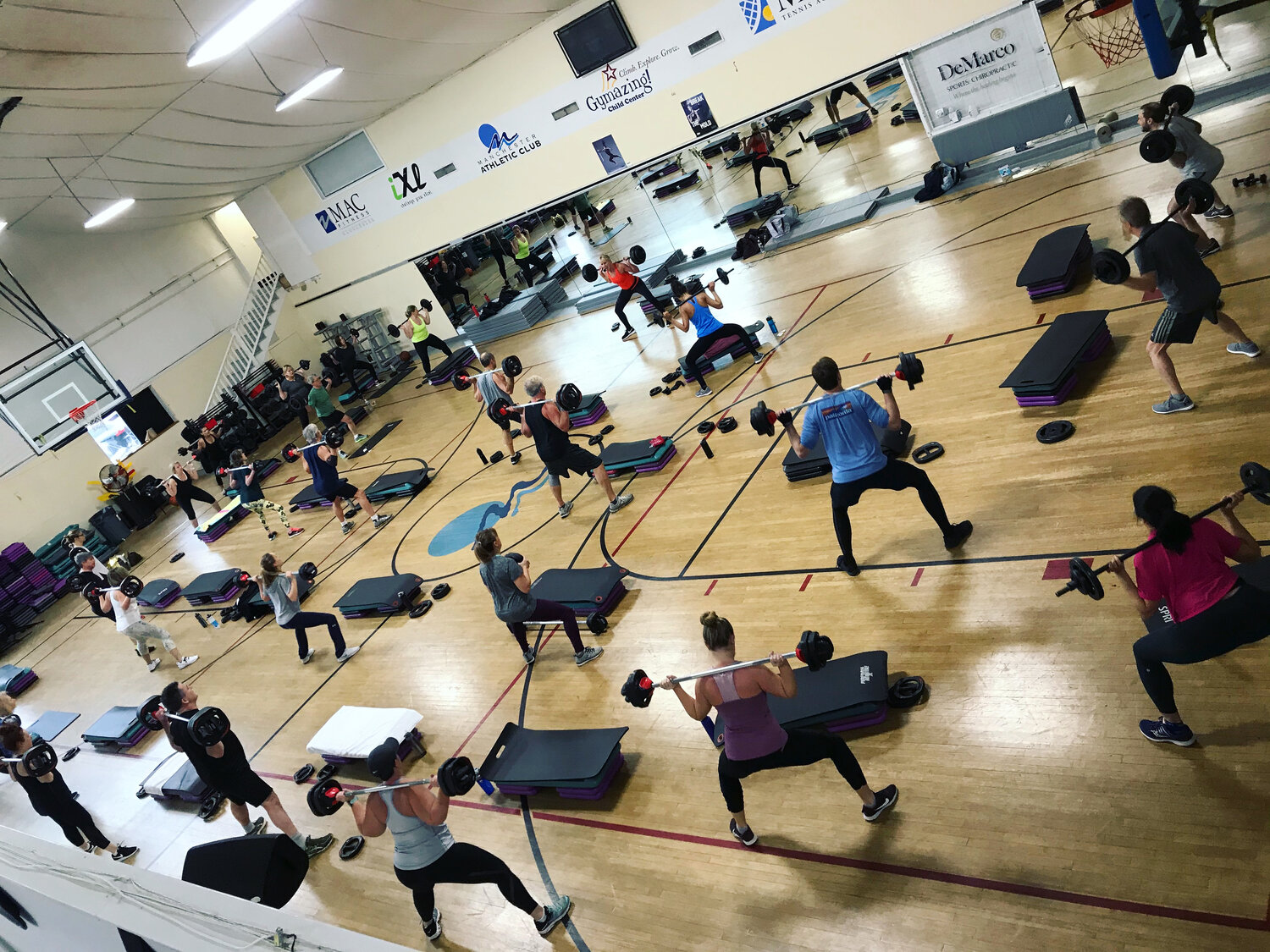 When the MAC closed in late March, the team was worried it would lose momentum of its most popular group fitness classes, like Body Pump, which regularly maxed out at 40-45 people.  During the COVID quarantine, Zoom Body Pump hit as many as 70 participants.