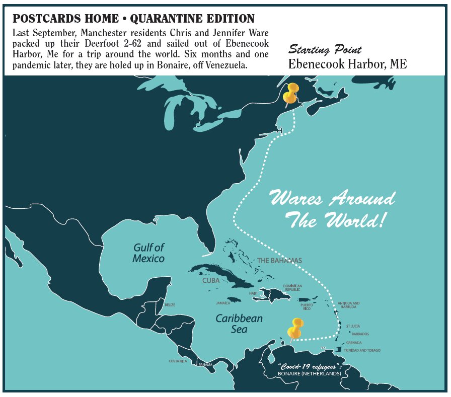 Map of Wares Delayed Sailing Trip