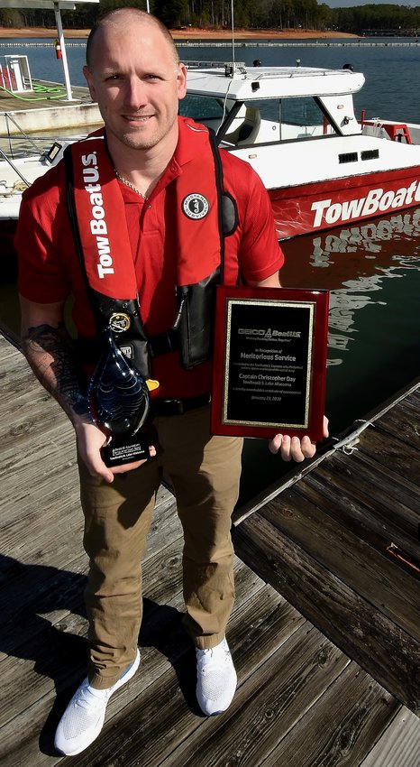 Capt. Chris Day of Cartersville received two awards at the National 2020 TowBoatU.S. Fleet Conference.