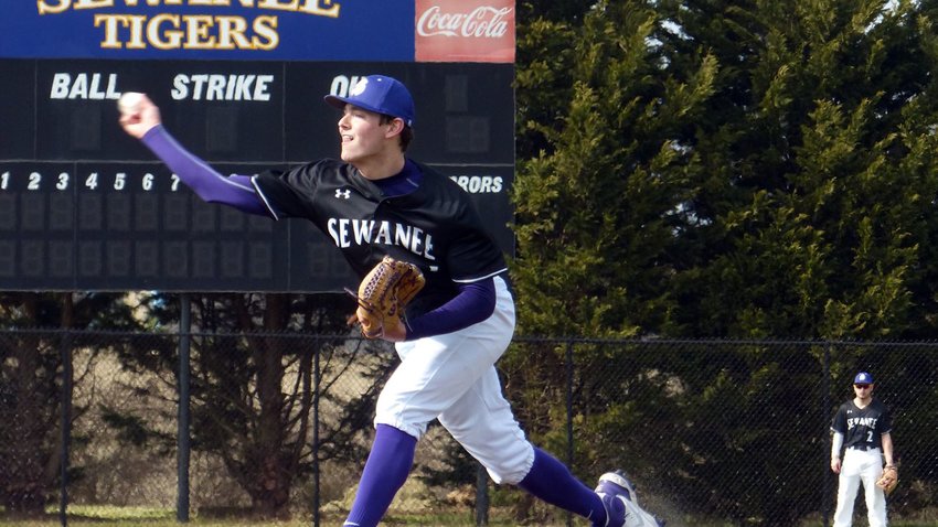 Sewanee junior and Cartersville High graduate Logan Martin pitches against Anderson (Indiana) Feb. 12 at home. Martin received the Southern Athletic Association Pitcher of the Year honor.