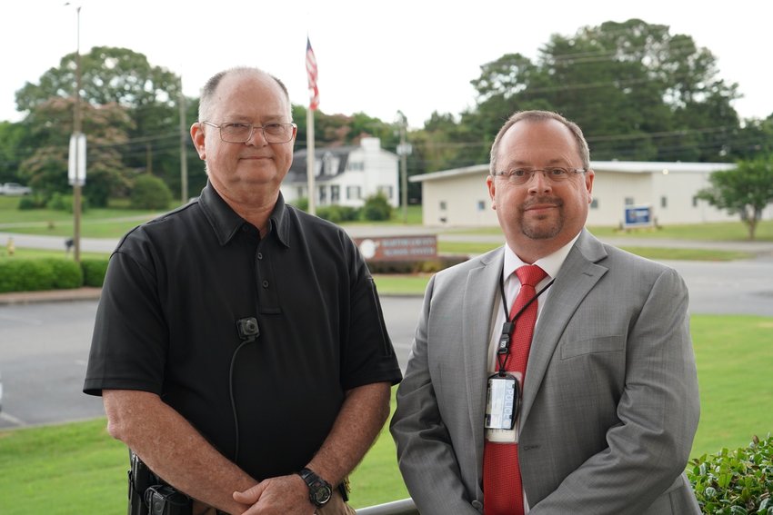Billy Henson, right, will succeed Randall Burch, Bartow County School System&rsquo;s campus police chief, effective July 1.