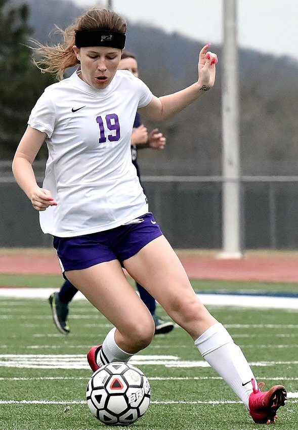 Cartersville senior Abbey Craig controls the ball during a Region 7-5A matchup against Woodland March 18 at Wildcat Stadium. Craig earned DTN Player of the Year honors.