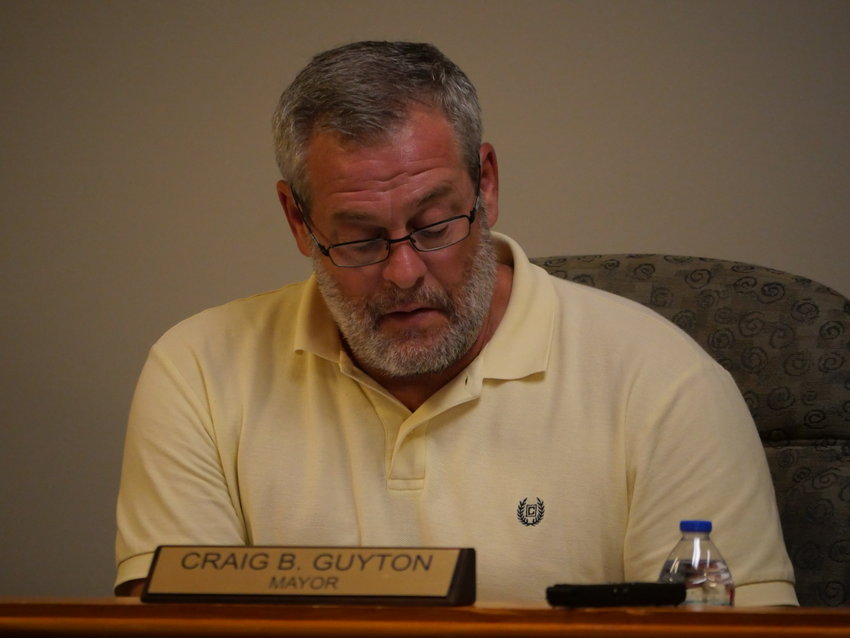 Euharlee Mayor Craig Guyton at an Aug. 16 city council meeting.