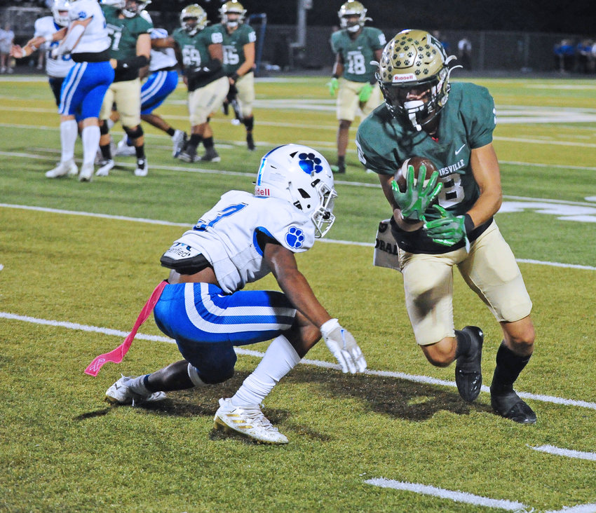 Adairsville's Grayson Belcher runs over a defender during a recent game. The Tigers will travel to Dalton on Friday, Oct. 7.