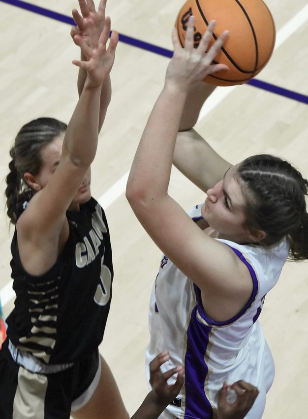 Taff Bradley goes for a shot in the Lady Canes' 65-56 loss to Calhoun on Feb. 7.