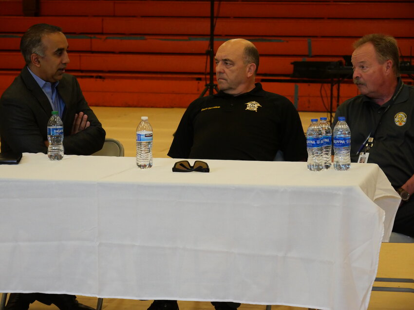 From left, Cherokee Judicial Circuit District Attorney Samir Patel; Bartow County Sheriff Clark Millsap; and Cartersville Police Chief Frank McCann.