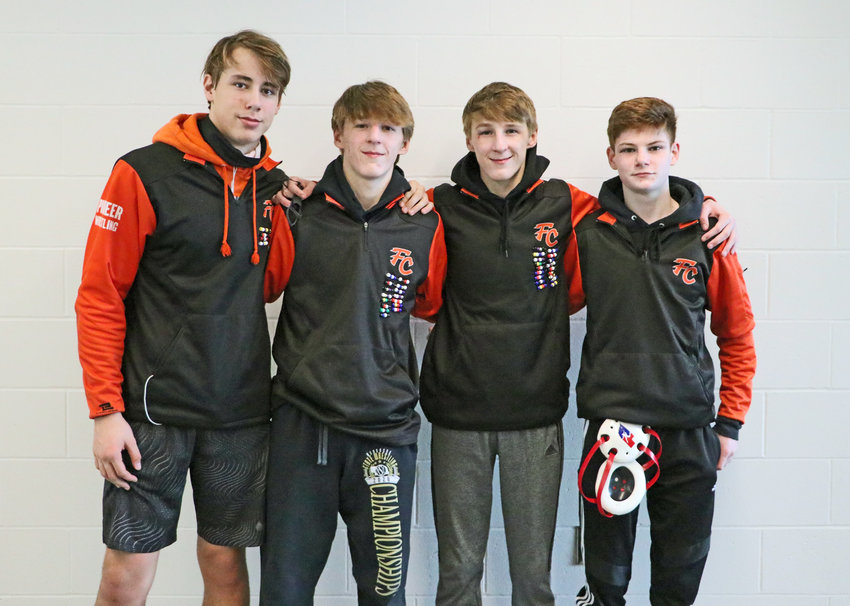 Fort Calhoun's 2021 NSAA State Wrestling Championship qualifiers are Grant Nixon, from left, Lance Olberding, Ely Olberding and Trey McCoy.