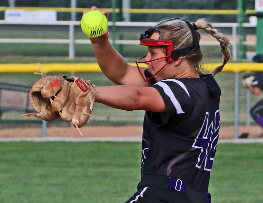 Bears' pitcher Kalli Ulven throws Saturday at the Blair Youth Sports Complex.
