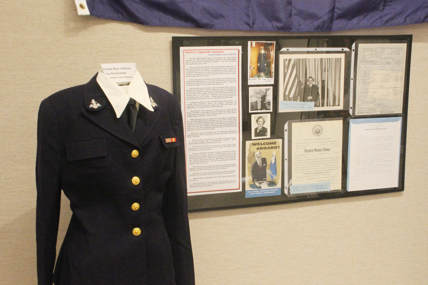 The family of Pat Hunsche, who served with the U.S. Navy WAVES during the Korean War, offered a number of her scrapbooks and other memorabilia to display. Her uniform is on loan from the Washington County Museum.