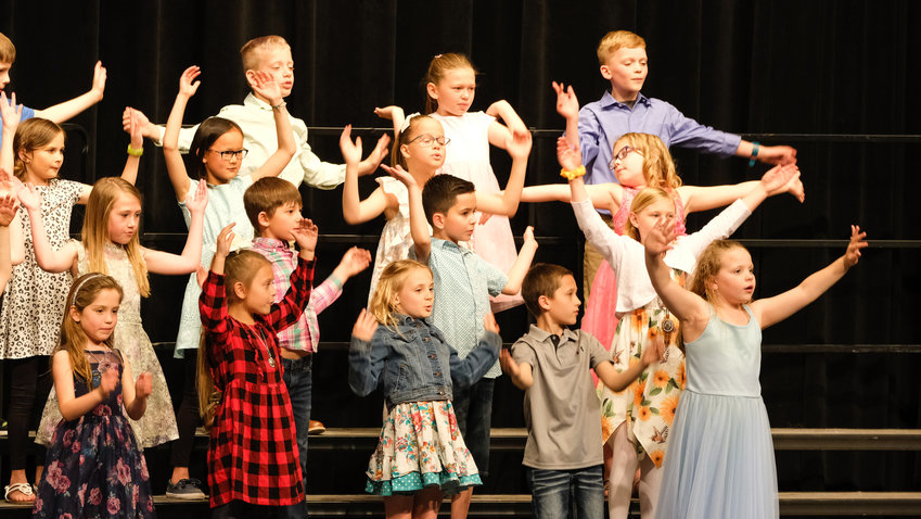 South Primary School second graders have a little fun with their songs at Spring Sing.