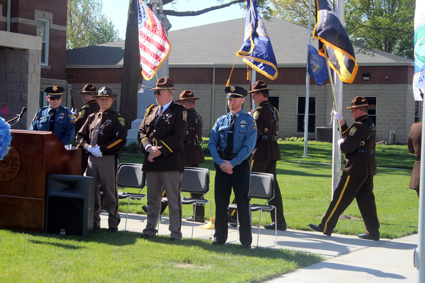 The Parade of Honor was lead by combined agency honor guards Saturday morning during the National Peace Officers Memorial Day service.