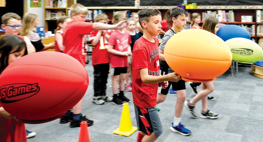 South Student Fun Day activities were moved inside Tuesday afternoon due to thundershowers.