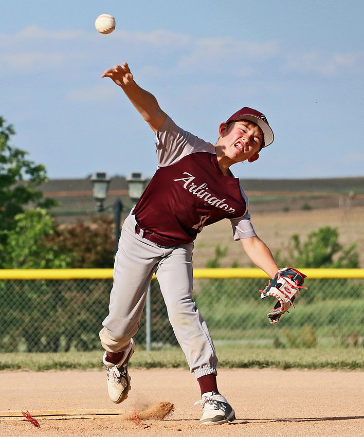 Arlington age 10 and younger right-hander Mason Rezac pitches June 2 at the Two Rivers Sports Complex.
