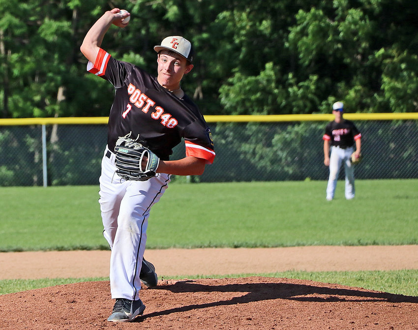 Post 348 Junior Legion right-hander Kenny Wellwood pitches Wednesday in Fort Calhoun.