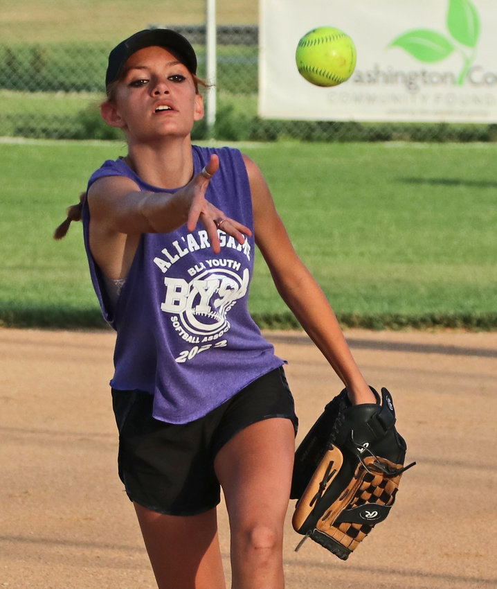A Division All-Star pitcher Brianna Matzen sends one to the plate June 30 at the Youth Sports Complex.