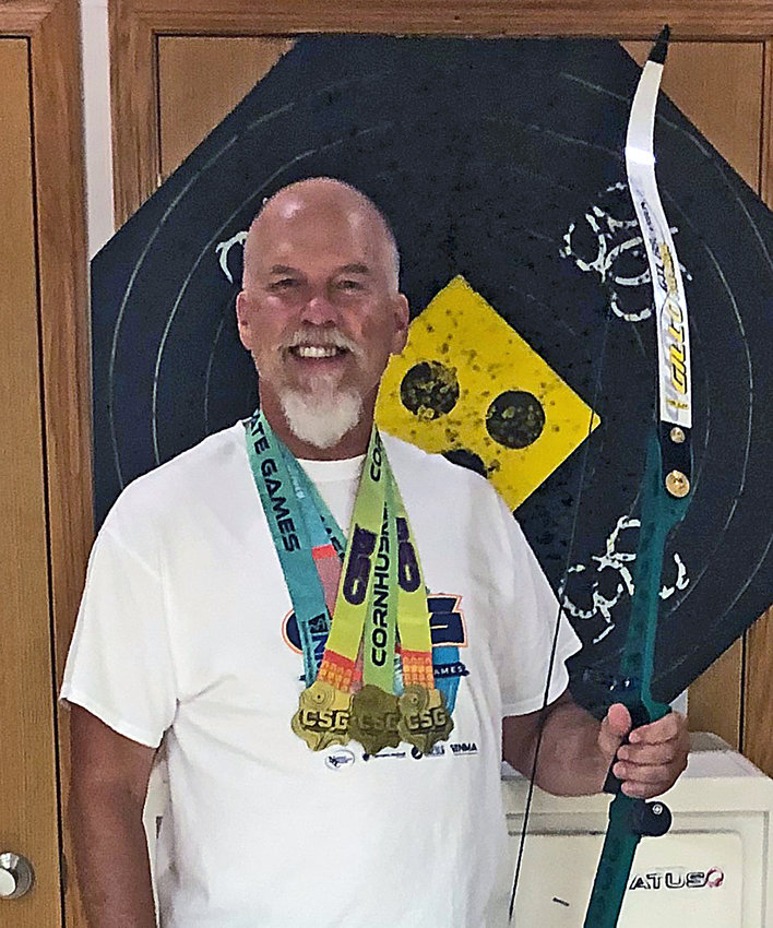 Bill Gottberg of Orion Archery Club won his Cornhusker State Games medals in Lincoln.