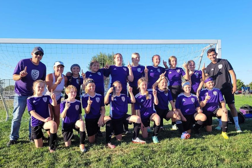 The age 13 and younger Blair FC Lightning recently won the Centris Cup tournament championship.