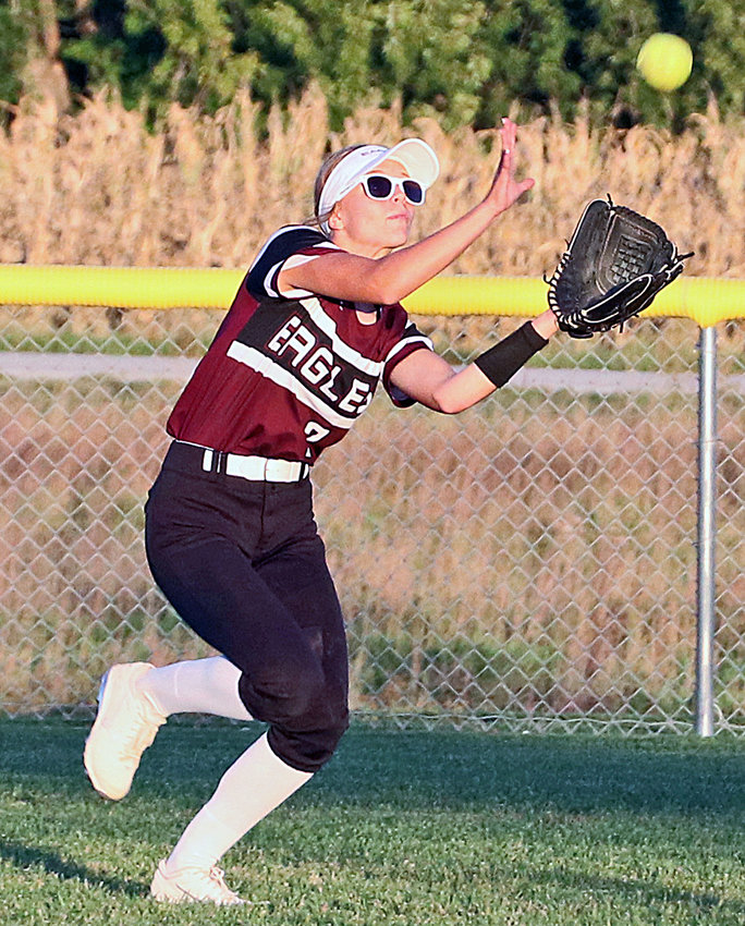Arlington right fielder Tessa Spivey tracks down a fly ball Tuesday at Two Rivers Sports Complex.