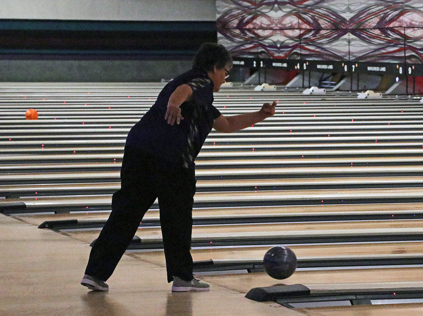 Blair Special Olympics' Gerianne Foran bowls Saturday at Maplewood Lanes in Omaha.