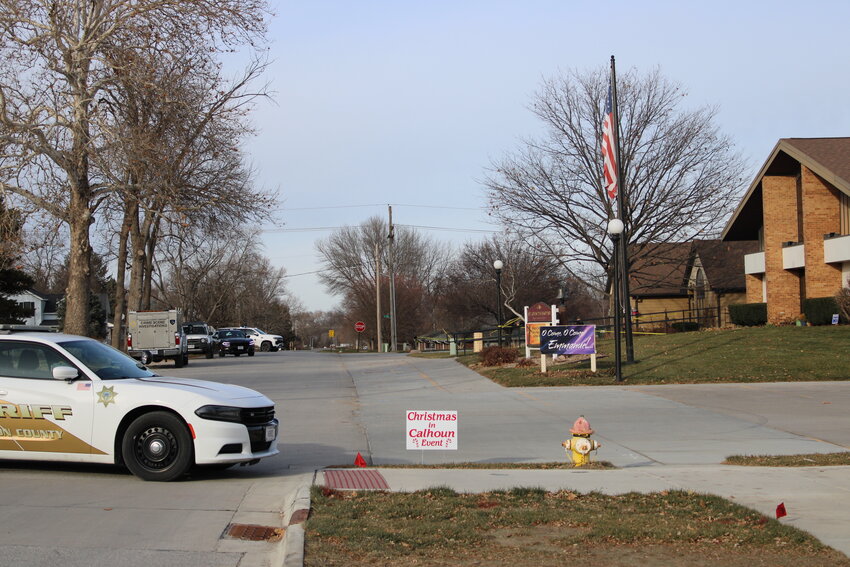 Law enforcement was still on the scene around 2:30 p.m. at St. John the Baptist Catholic Church in Fort Calhoun following a homicide that occurred early Sunday morning.