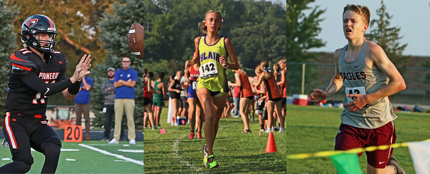 Nannen Physical Therapy Athletes of the Week Adam Elofson, from left, Jade Wickwire and Kolby Tighe competed at a high level during the their team's events last week.