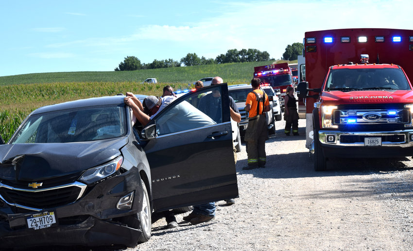 A personal injury accident between a Chevy Equinox and a Washington County Road Department tractor trailer occurred in the area of County Road 3 and County Road 18 north of Fontanelle Wednesday.
