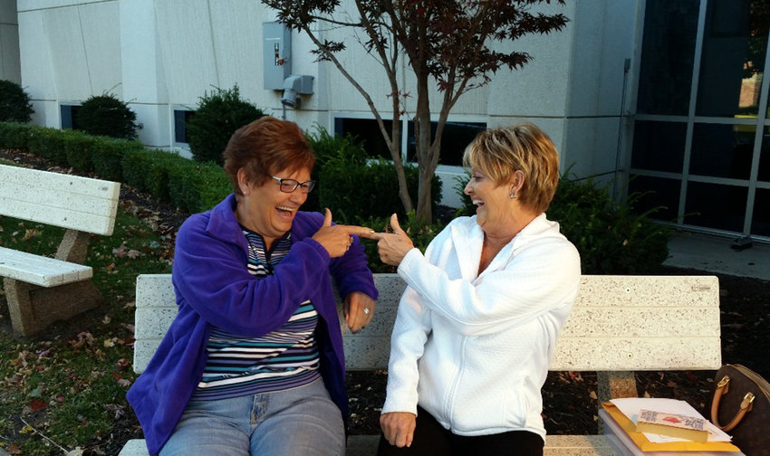 Kathy Brechbill, right, and her best friend Prudy Cemer celebrate after one of Brechbill's cancer treatments. Brechbill was diagnosed with small cell lung cancer in 2015, shortly after her 60th birthday. She was given one year to live, and recently celebrated her sixth year post-diagnosis.