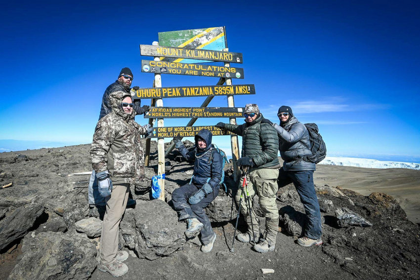All five Nebraska senators made it to the top of Mount Kilimanjaro, including District 16 Sen. Ben Hansen. Pictured, back from left, Justin Wayne of Omaha, Dave Murman of Glenvil, Anna Wishart of Lincoln, Tom Brewer of Gordon and Hansen.