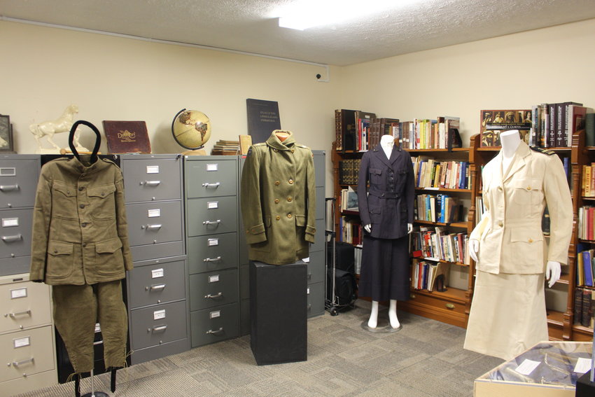 A display at the Washington County Museum shows uniforms worn by area medical professionals in the early 21st century.