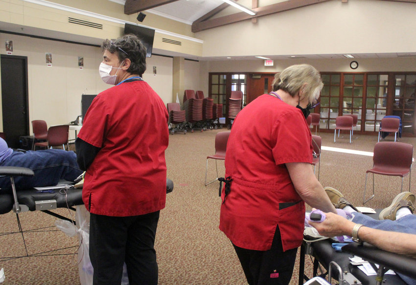 The annual Blue Blood Drive was held as St. Francis Borgia Catholic Church on Jan. 10. The Red Cross had volunteers to help with the donations.
