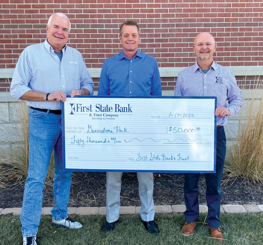 First State Bank and Trust Company donated $50,000 to the Generations Park project.