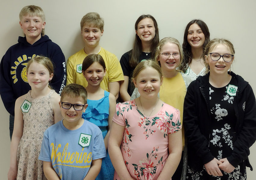 Speech Contest Participants.Back row (L to R): Tate Penke, Alexander Timm, Linden Anderson, Ashlynne Gramke.Middle Row (L to R): Amelia Brand, Genevieve Gramke, Caroline Timm.Front Row (L to R): Trent Miller, Natalie Timm, Hope Roscoe, (not pictured Josie Rieck)