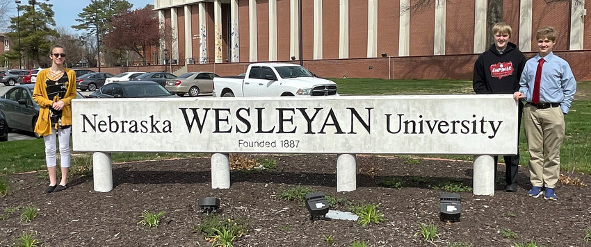 Kaylin Miller, Braxton Watson and Alexander Timm made the trip to Wesleyan University to compete with other aspiring scientists.