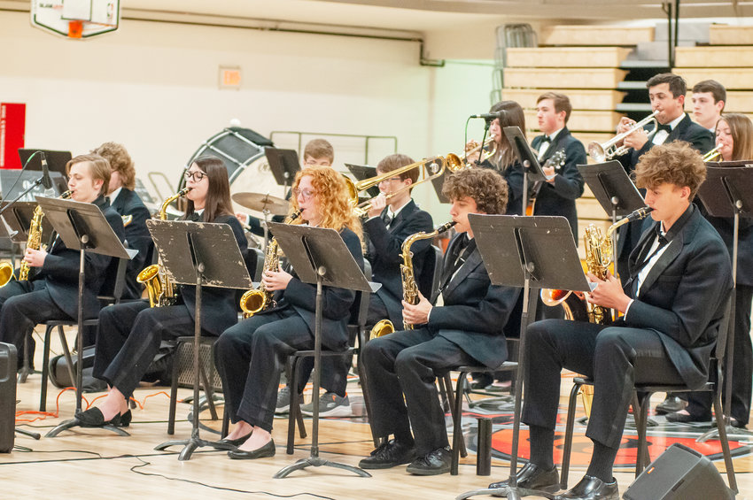 The Oakland-Craig Jazz Knights entertain at the annual spring concert.