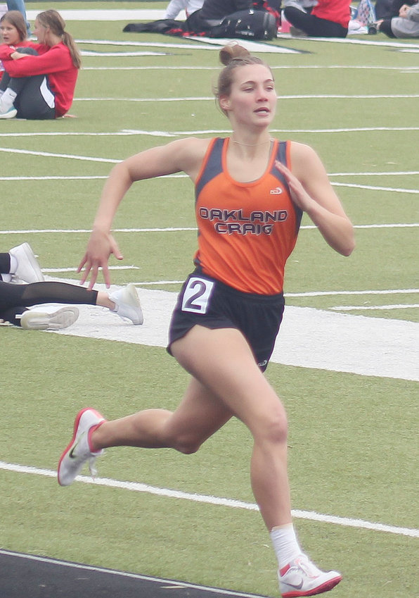 Chaney Nelson took 1st in the 800m and 1600m runs at the EHC meet Thuesday in Humphrey.