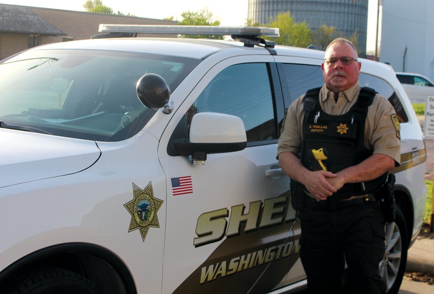 Washington County Sheriff's deputy Shawn Thallas returned to patrol in April after a motorcycle crash in September.