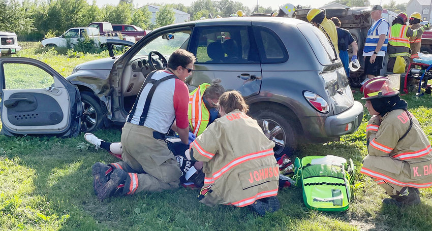 EMTs from both Lyons and Oakland Rescue got a chance to learn from each other, and find out that they can work together for the same goal of saving a life when called upon.