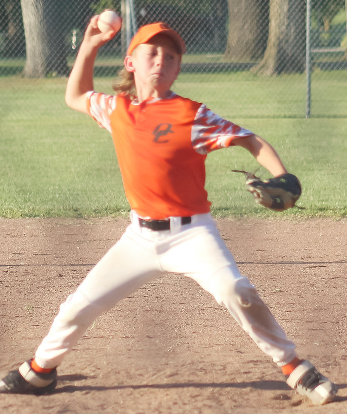 Trey Sluyter came in relief on the mound in the final inning of the Emerson Hubbard game.