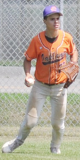 Sylas Nelson played in left field during the Yutan game.