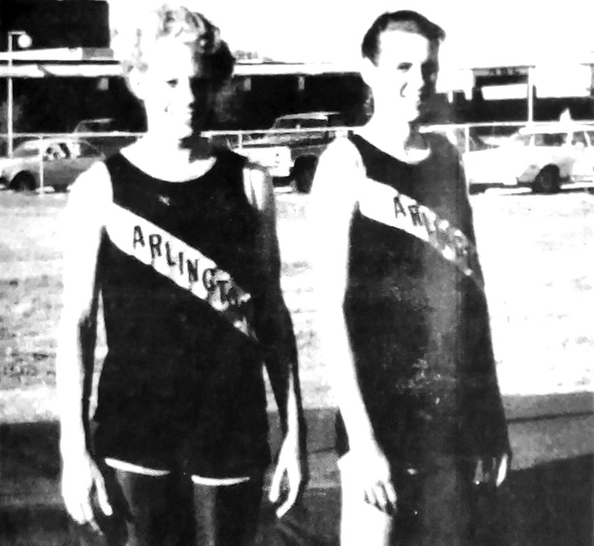 Mick Holtman, left, and Jodi Brainard were standout high-jumpers for the Arlington Eagles in 1987.