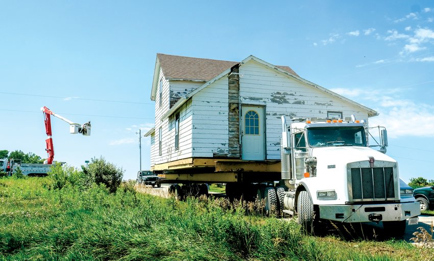 The Welchert house is on the move to Gene Dunn's property along County Road P41 in rural Fort Calhoun. Seventeen Welchert children were raised in the home.